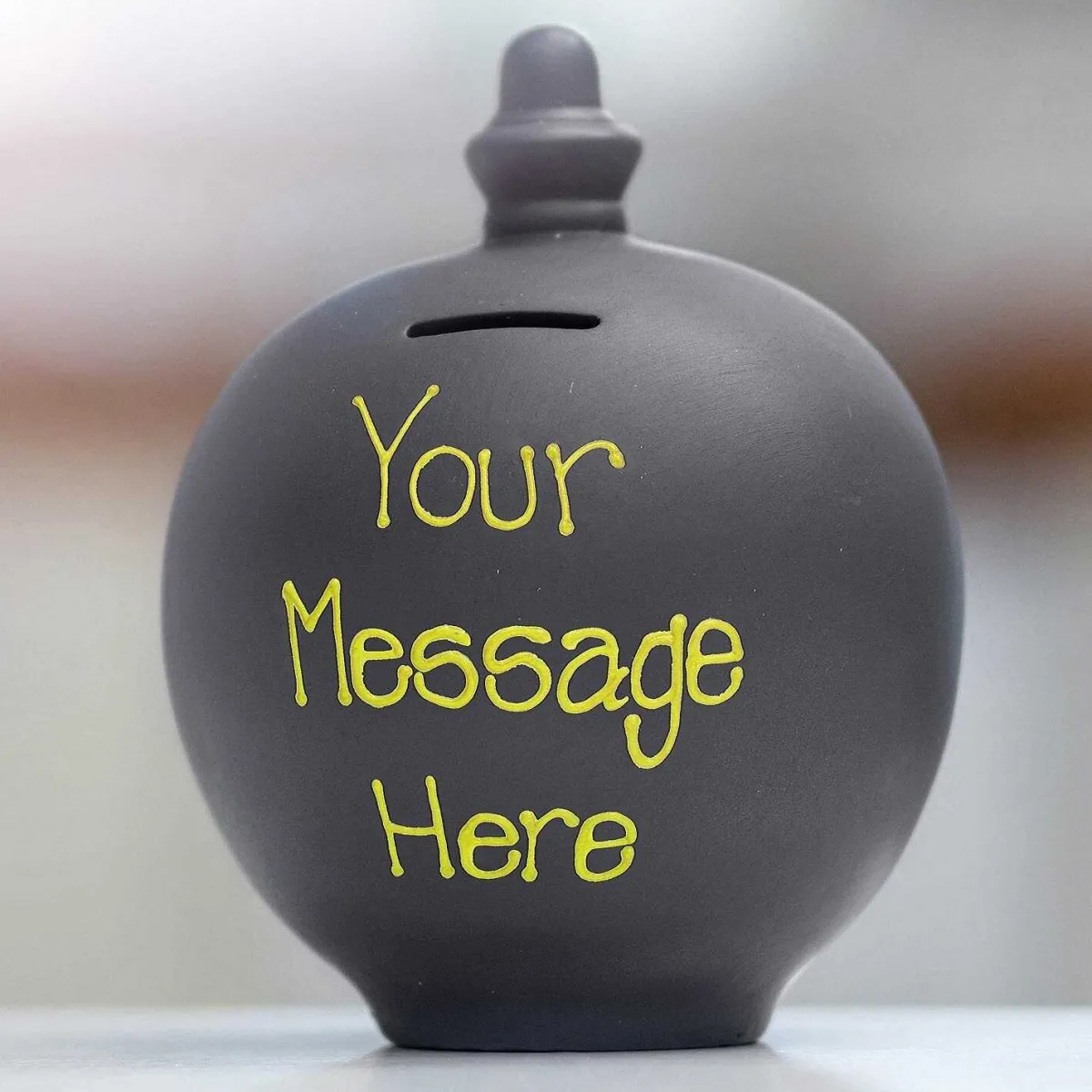 Personalisable Dark Grey Money Pot>Temptation Best