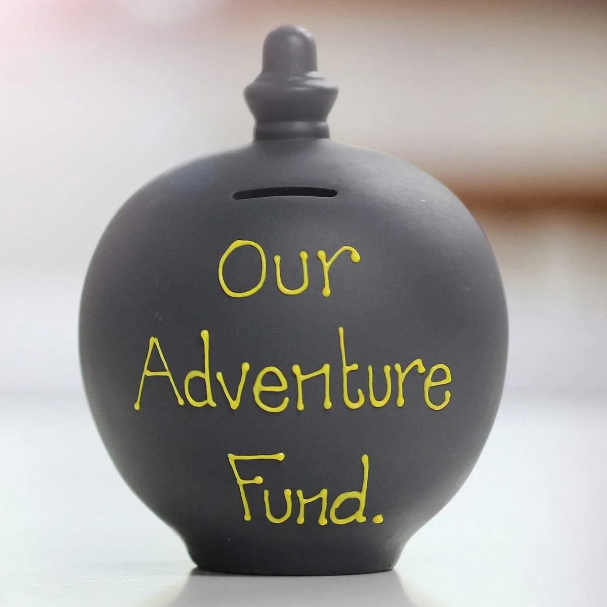 Personalisable Dark Grey Money Pot>Temptation Best