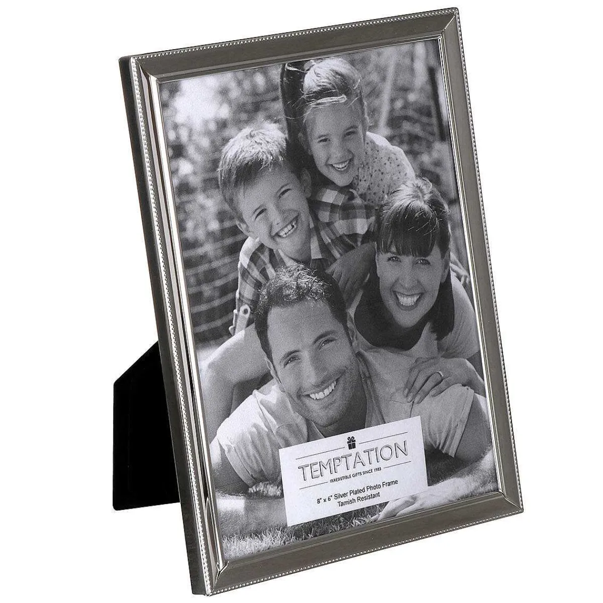 Silver-Plated Narrow Dotted Edge Photo Frame 6X8>Temptation Fashion