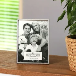 Silver-Plated Narrow Ribbed Edge Frame 5X7>Temptation Online