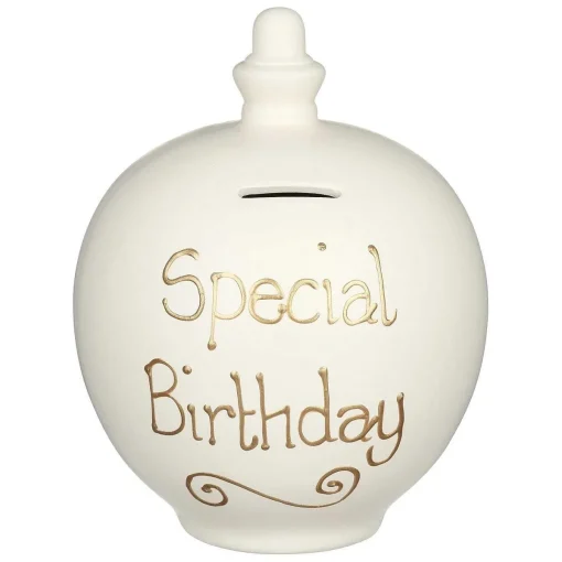 'special Birthday' Gold On Cream Money Pot>Temptation Fashion