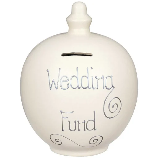 'Wedding Fund' Silver On Cream Money Pot>Temptation Shop