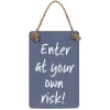 'Enter At Your Own Risk' Wooden Door Sign>The Giggle Gift Co Cheap