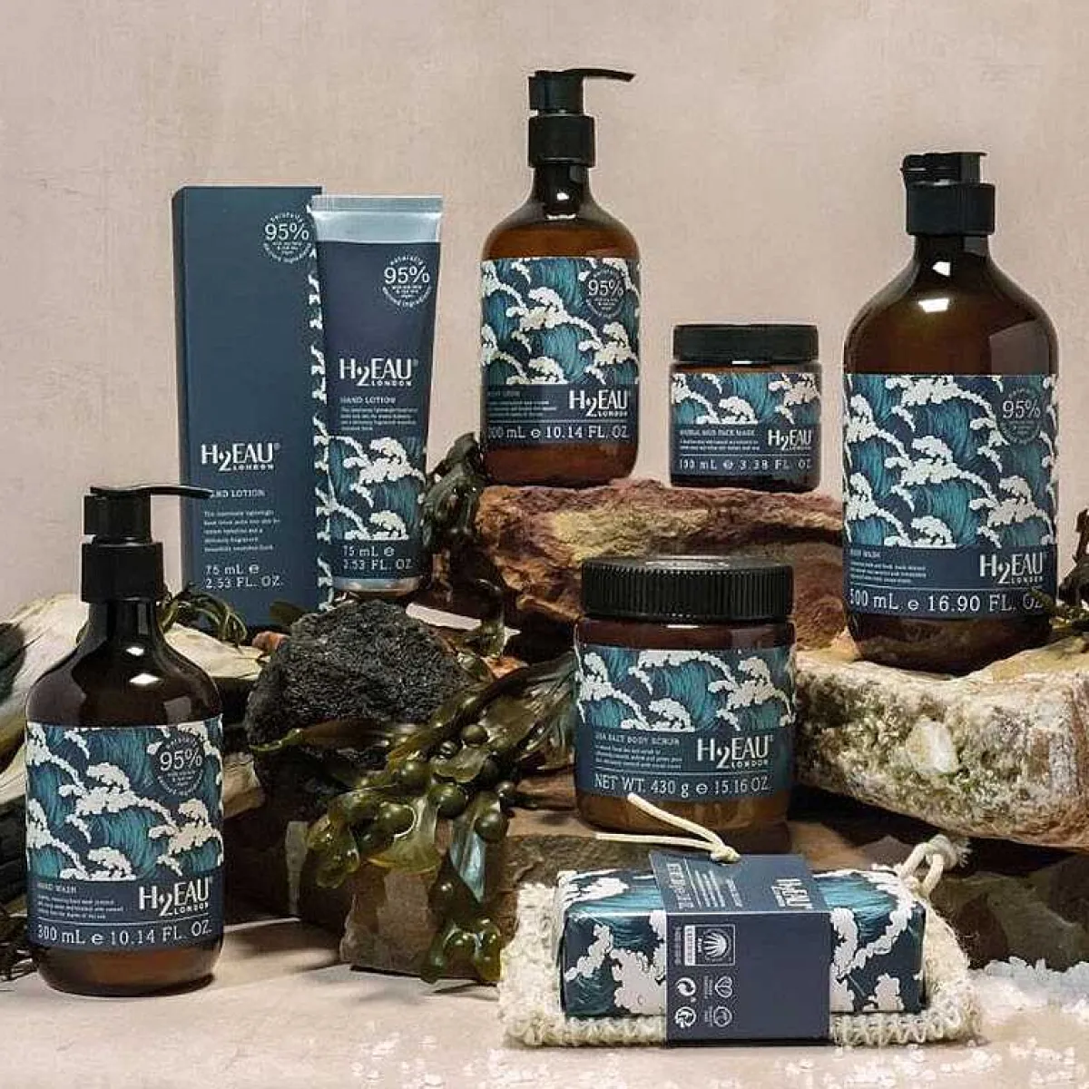 H2Eau 200G Mineral Sea Soap With Exfoliating Mitten>The Somerset Toiletry Co Fashion