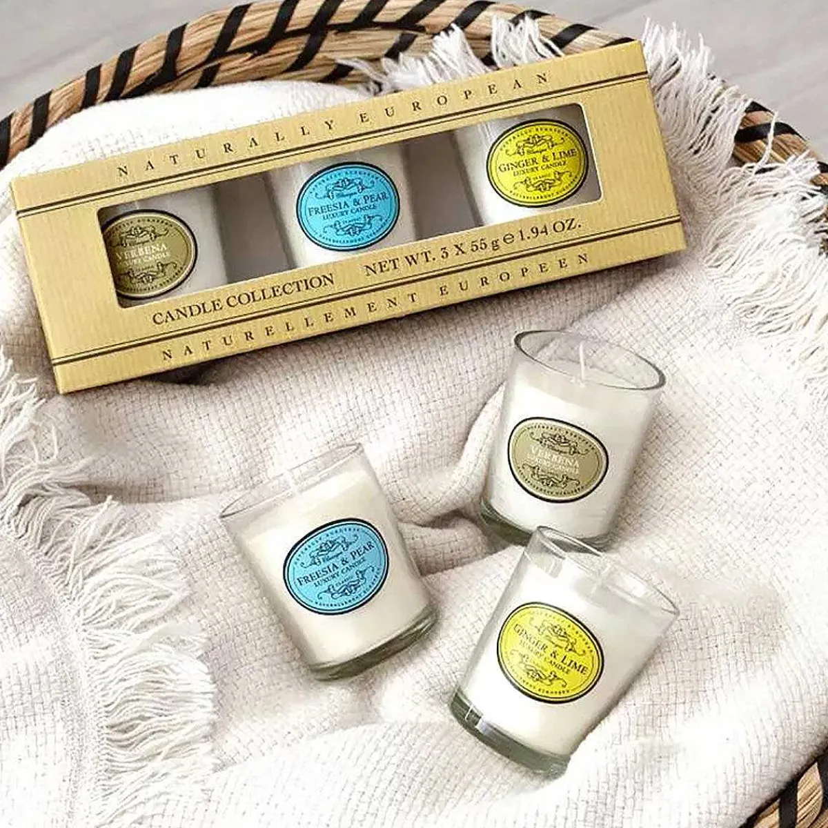 Naturally European Set Of 3 Candles Gift Set>The Somerset Toiletry Co Outlet