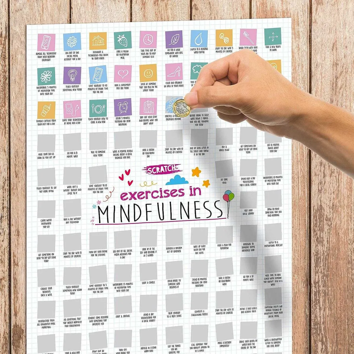 100 Exercises In Mindfulness A2 Scratch Poster>The Source Online