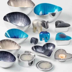 Azeti Brushed Aqua Heart Trinket Box><noscript><img width=