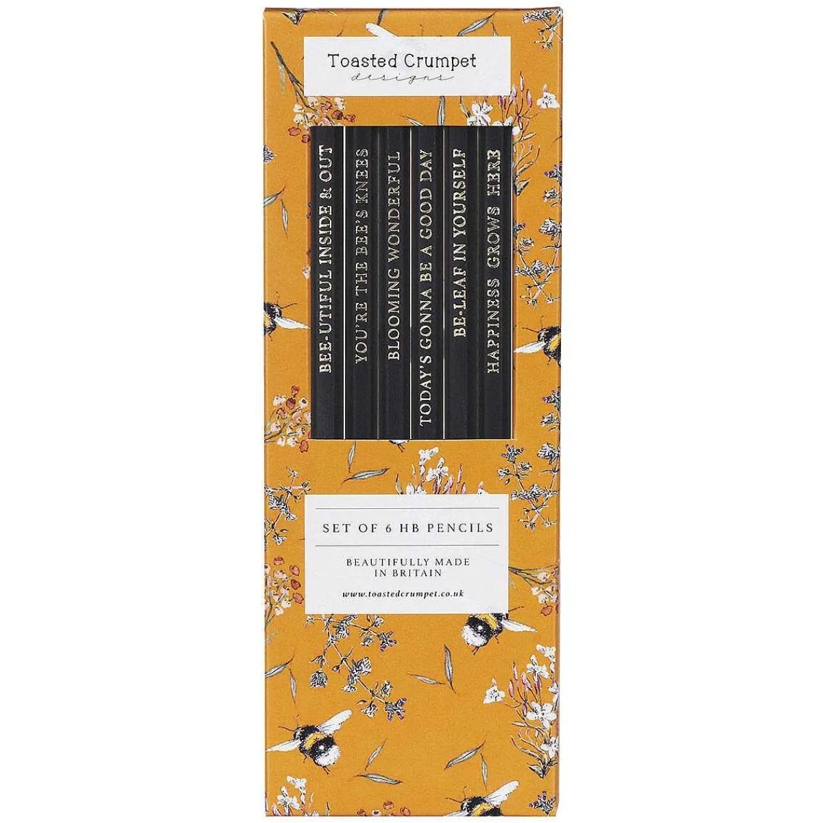 'Bee & Honeysuckle' Set Of 6 Pencils>Toasted Crumpet Best Sale