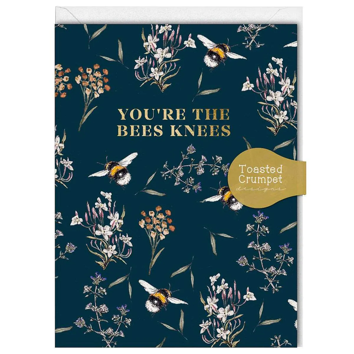 Bees & Wildflowers 'Bees Knees' Mini Card>Toasted Crumpet Sale