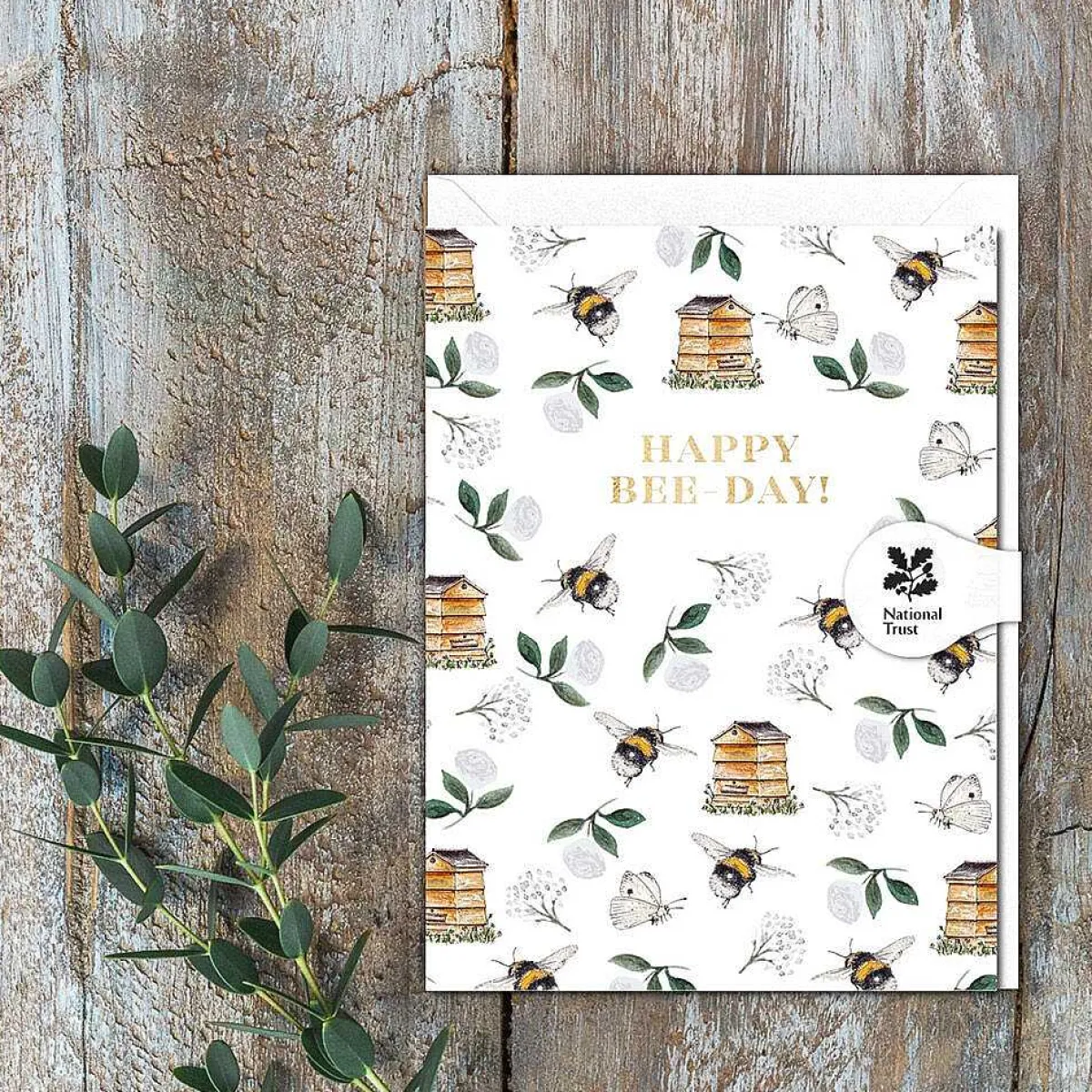 Bumblebee & Beehives 'Happy Bee-Day' Mini Birthday Card>Toasted Crumpet Flash Sale