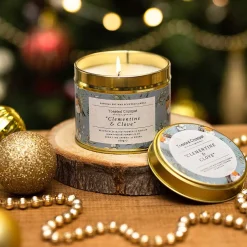 'Clementine & Clove' Robin & Eucalyptus Christmas Tin Candle><noscript><img width=