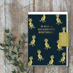 Dinosaurs 'Have A Roarsome Birthday!' Mini Birthday Card><noscript><img width=