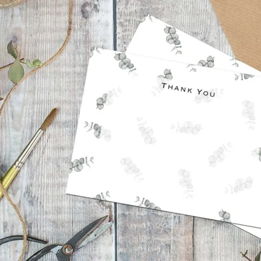 'Eucalyptus' Thank You Notecards Set Of 6>Toasted Crumpet Hot