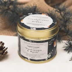 'Frankincense & Myrrh' Robin & Eucalyptus Christmas Tin Candle><noscript><img width=