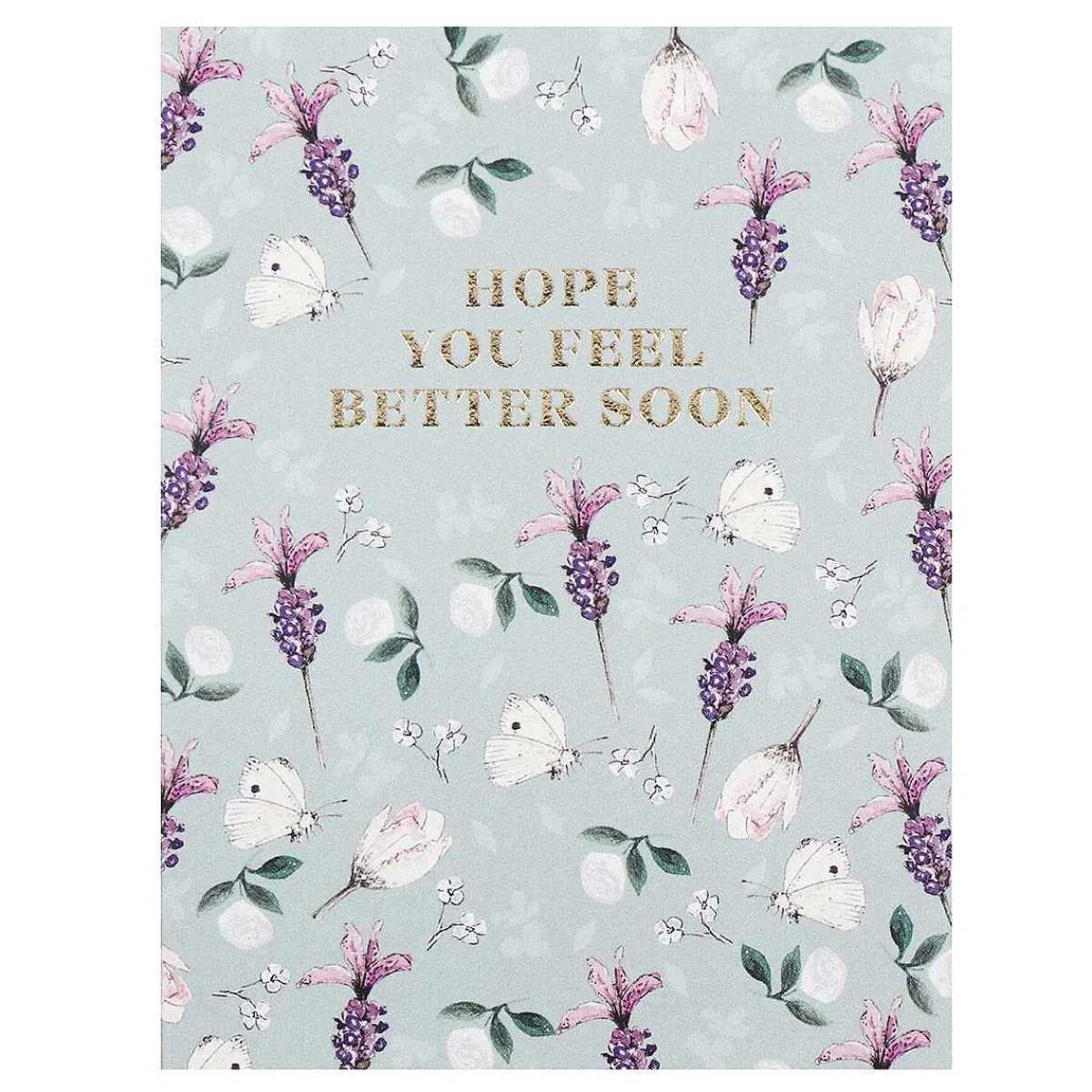 Lavender & Butterflies 'Feel Better Soon' Mini Card>Toasted Crumpet Cheap