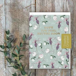 Lavender & Butterflies 'Feel Better Soon' Mini Card>Toasted Crumpet Cheap