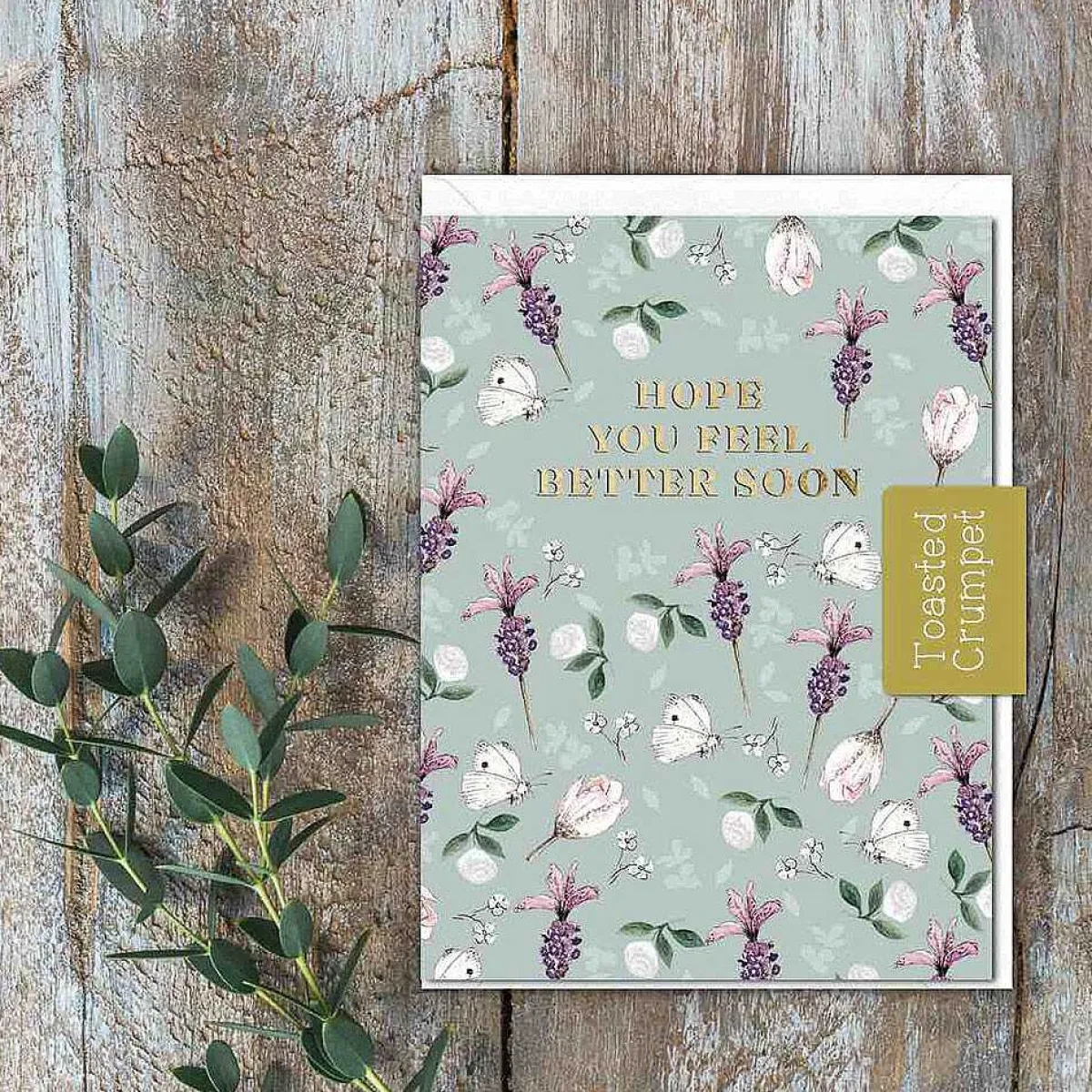 Lavender & Butterflies 'Feel Better Soon' Mini Card>Toasted Crumpet Cheap