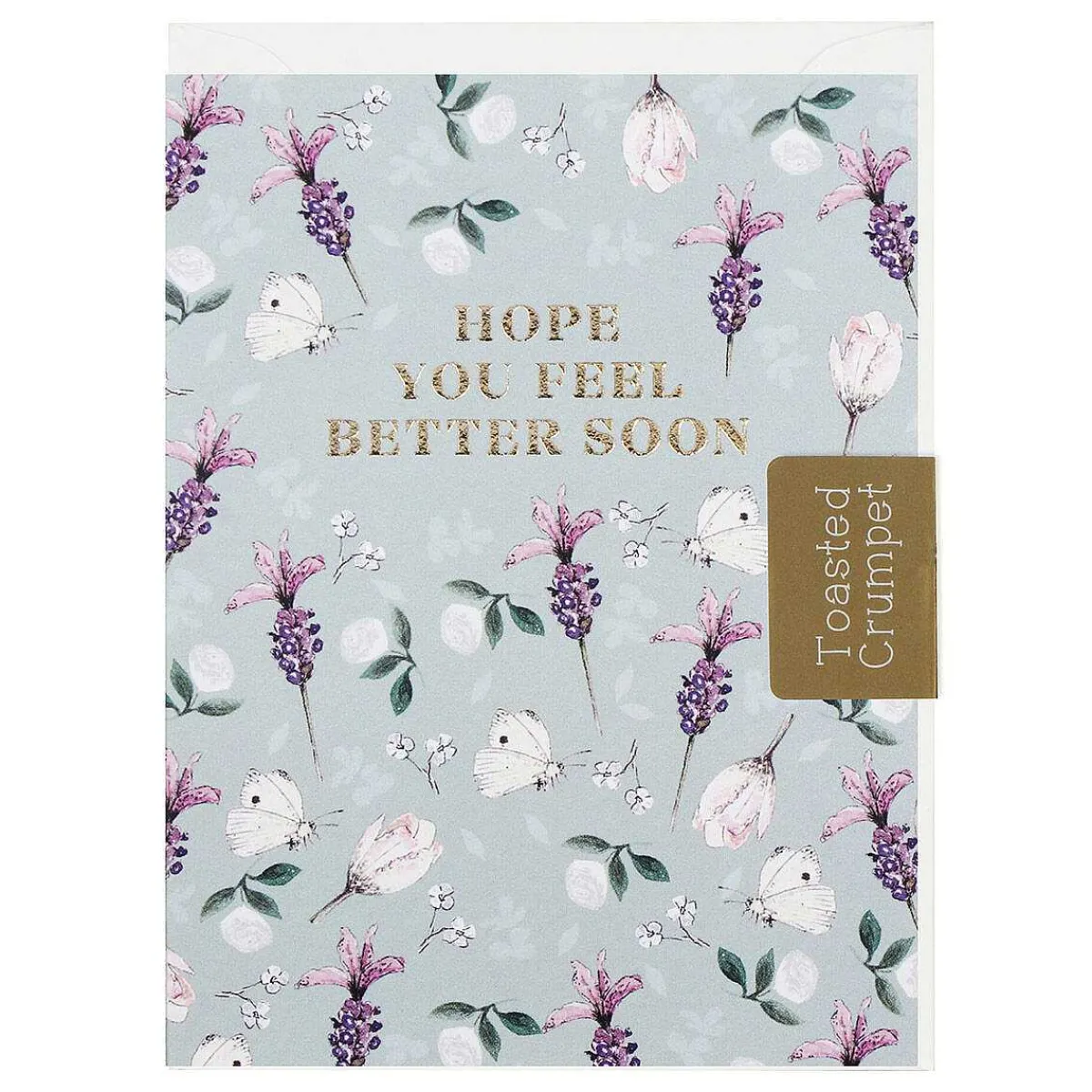 Lavender & Butterflies 'Feel Better Soon' Mini Card>Toasted Crumpet Cheap