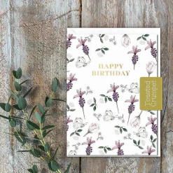 Lavender & Butterflies 'Happy Birthday!' Mini Birthday Card><noscript><img width=