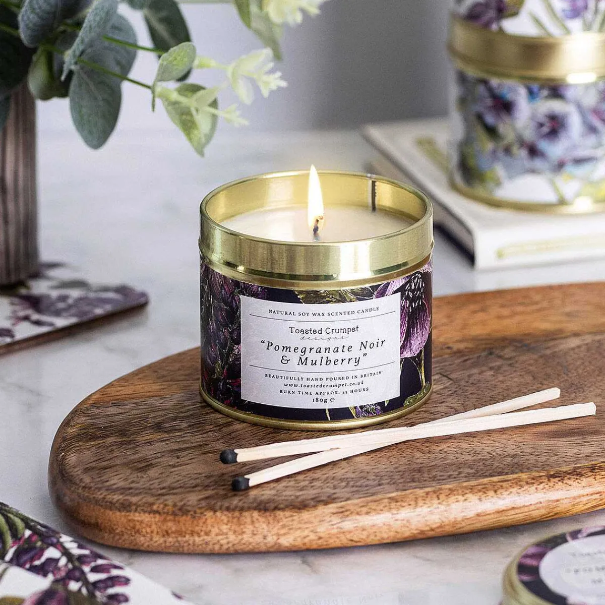 Pomegranate Noir & Mulberry Tin Candle>Toasted Crumpet Discount