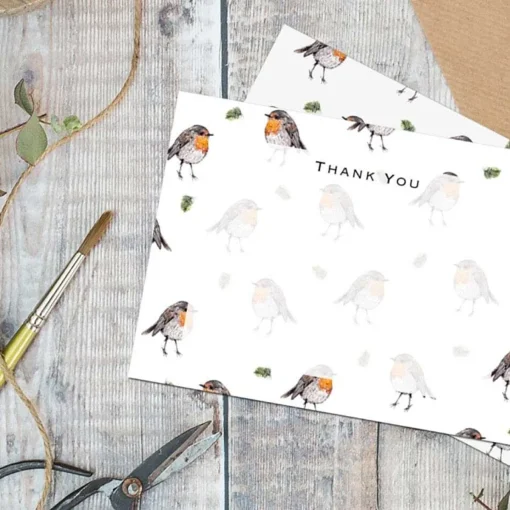 'Robins' Thank You Notecards Set Of 6>Toasted Crumpet Best Sale