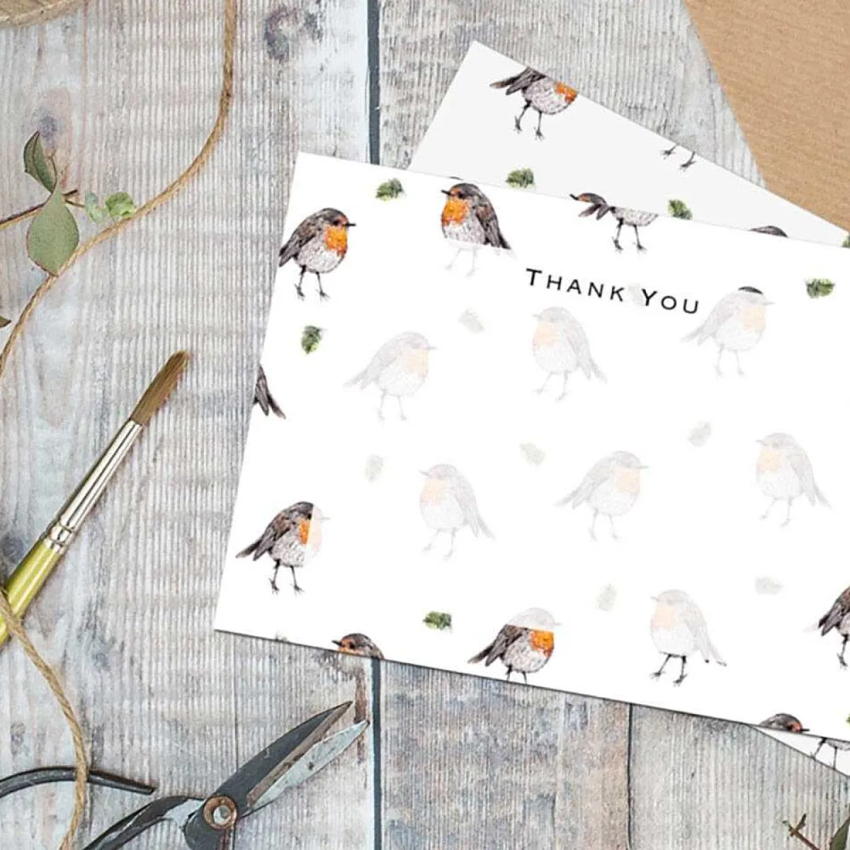 'Robins' Thank You Notecards Set Of 6>Toasted Crumpet Best Sale