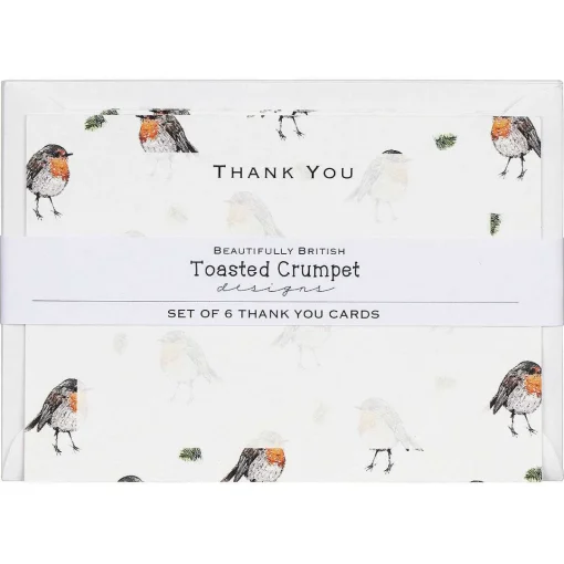 'Robins' Thank You Notecards Set Of 6>Toasted Crumpet Best Sale
