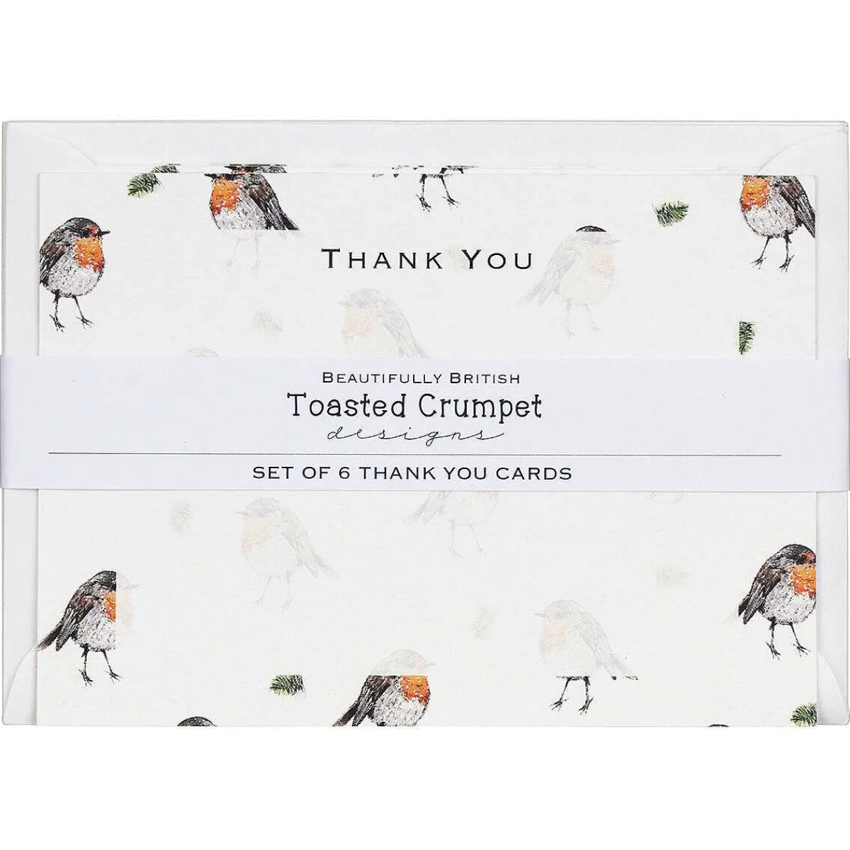 'Robins' Thank You Notecards Set Of 6>Toasted Crumpet Best Sale