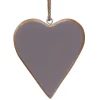 Grey Enamelled Wooden Heart Decoration>Transomnia Discount