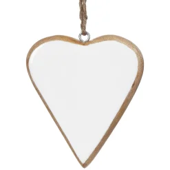 White Enamelled Wooden Heart Decoration>Transomnia Hot