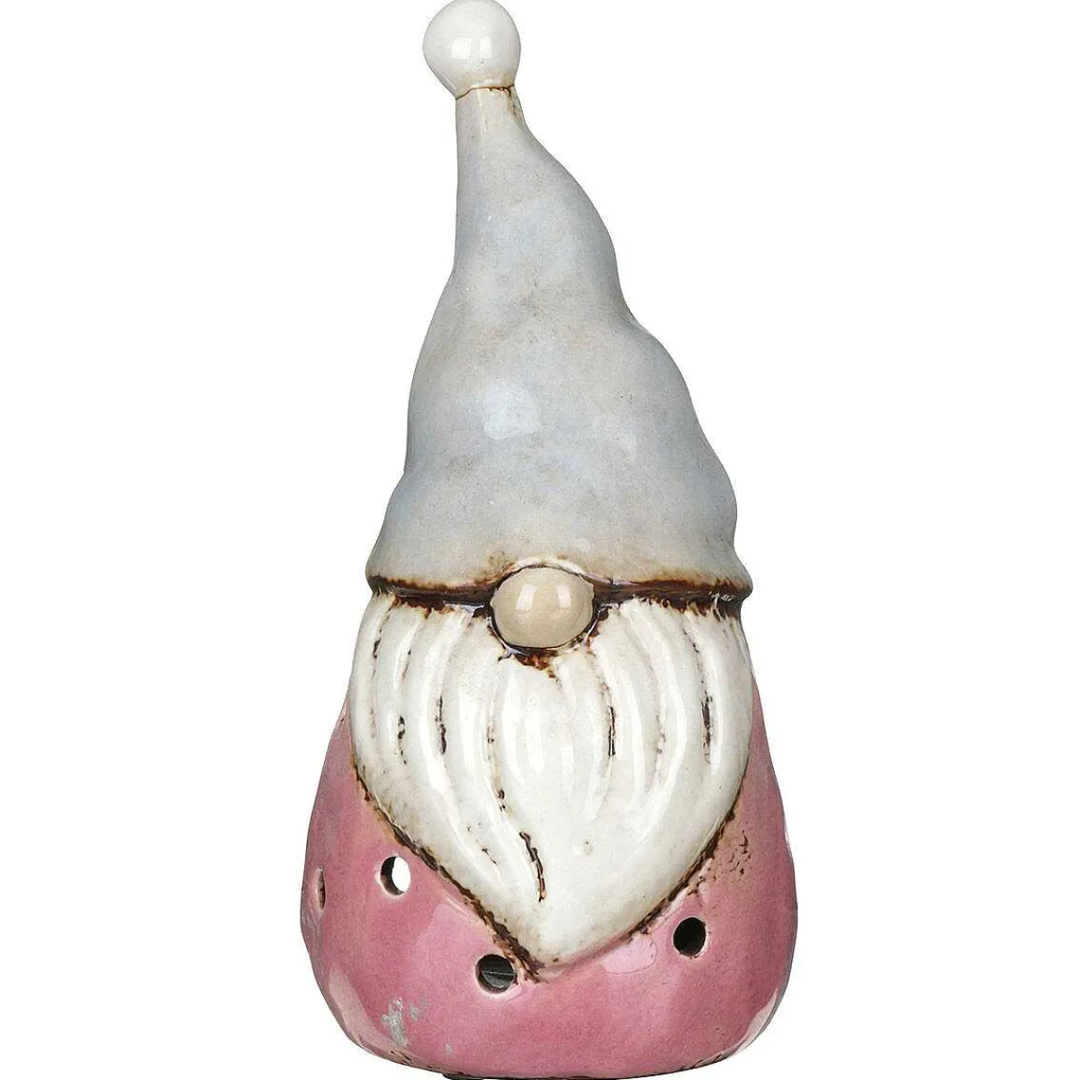 Assorted Large Pink & Grey Gonk Tealight Holder>Village Pottery Store