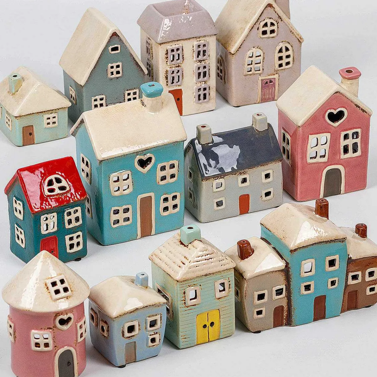 Dark Grey House Tealight Holder>Village Pottery Hot