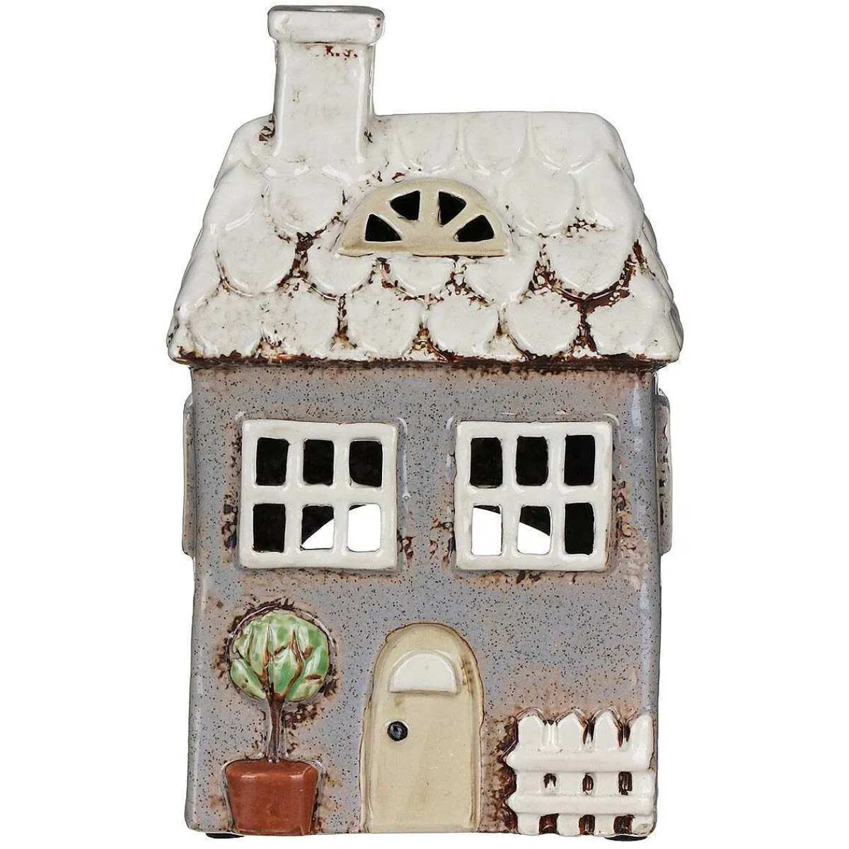 Grey Garden House Tealight Holder>Village Pottery Best Sale