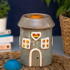 Grey Round House Wax Melt & Oil Warmer>Village Pottery Discount