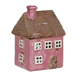 Pink Thatched House Tealight Holder><noscript><img width=
