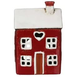 Red Heart House Tealight Holder>Village Pottery Discount