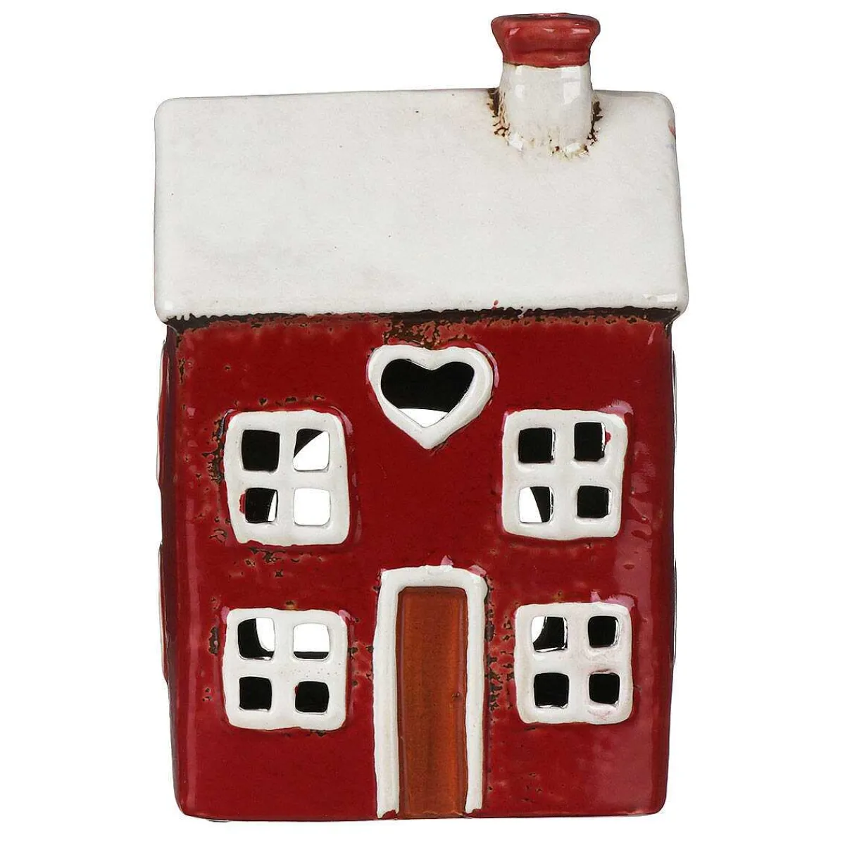 Red Heart House Tealight Holder>Village Pottery Discount