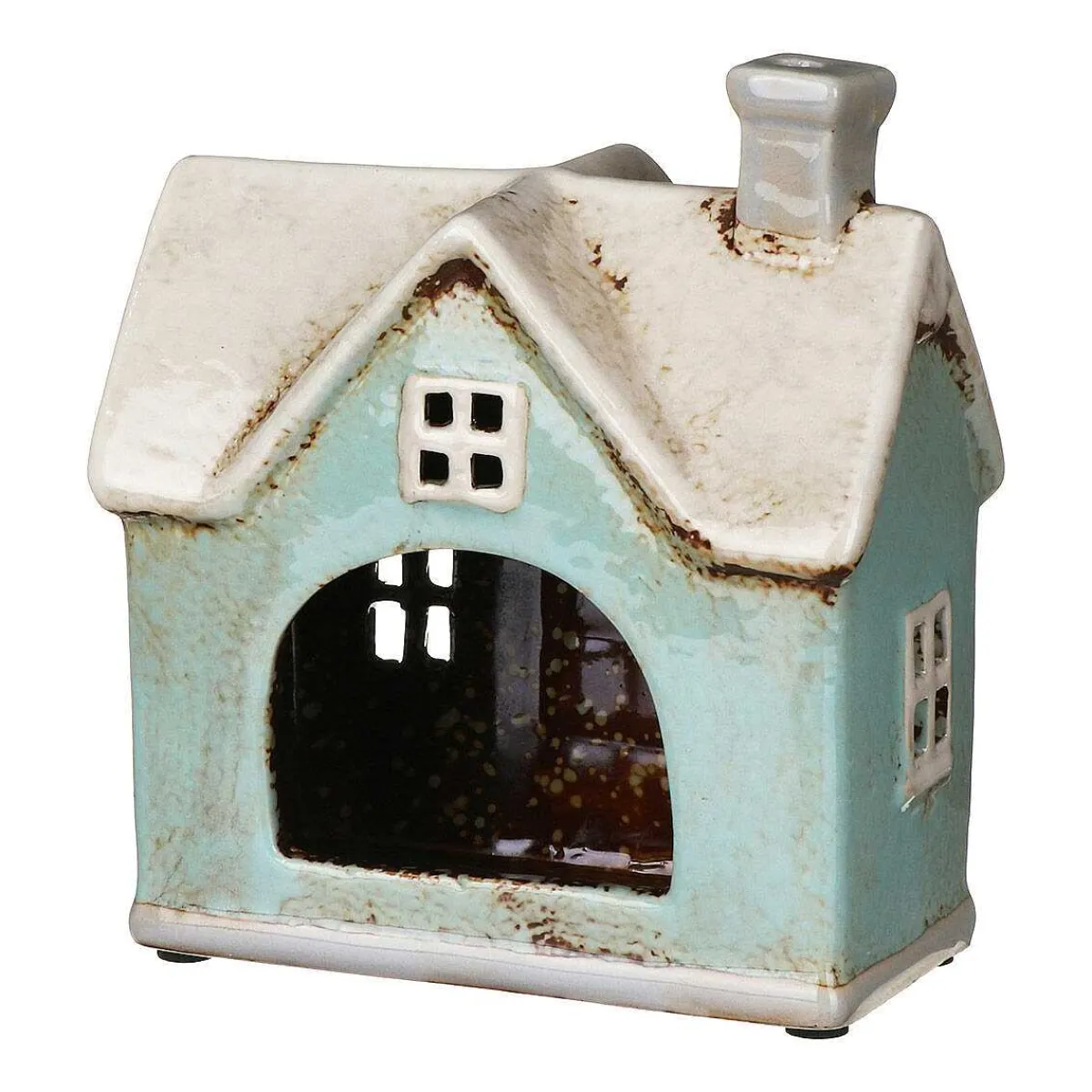 Turquoise Traditional House Tealight Holder>Village Pottery Cheap