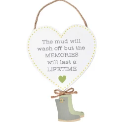 Love Life 'Wellies' Heart Plaque>Widdop & Co Discount