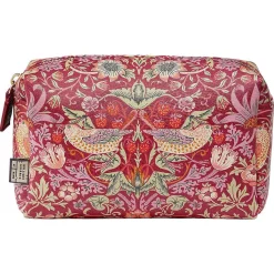 At Home Strawberry Thief Medium Raspberry Wash Bag>William Morris Online