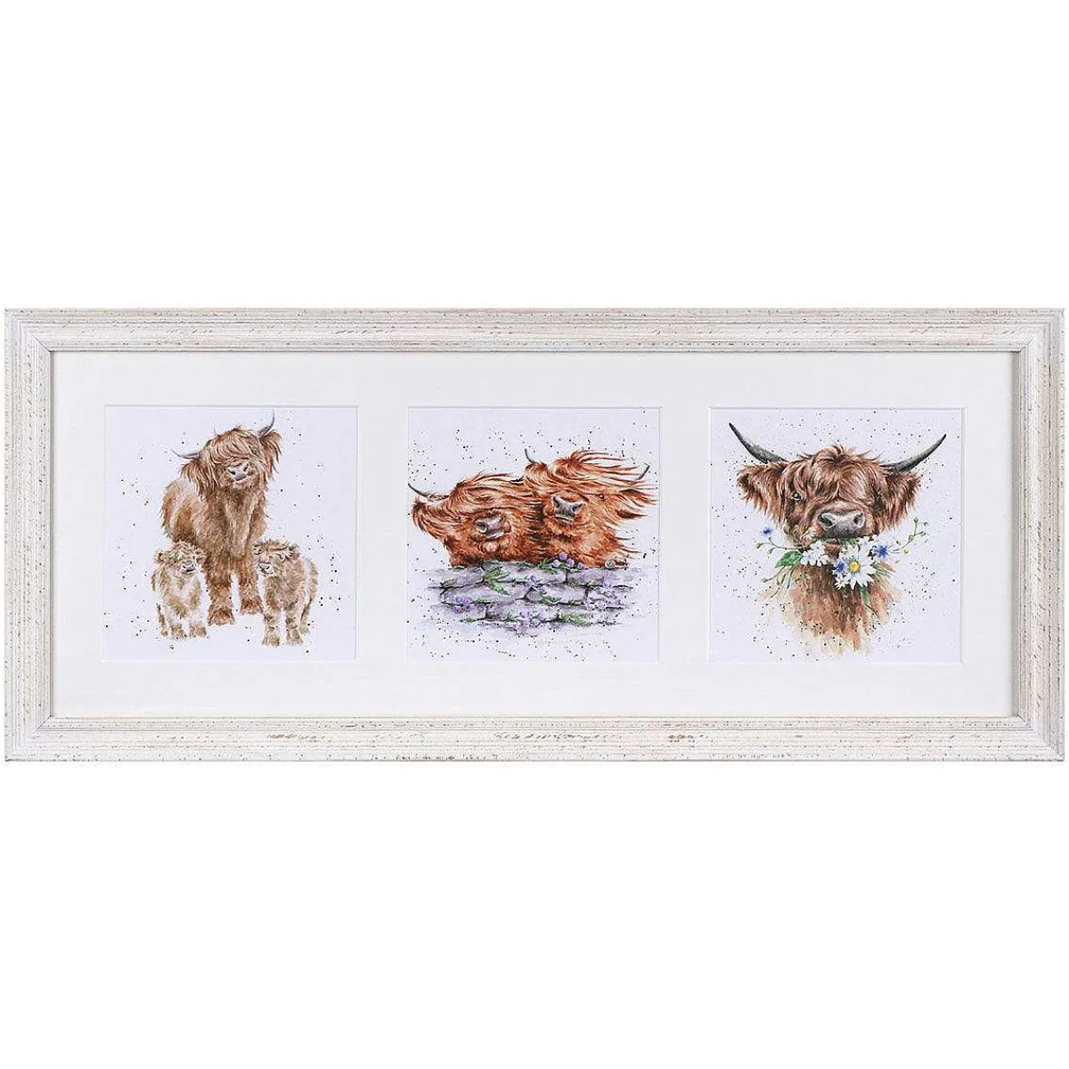A Trio Of Highland Cows Triple Print With Cream Frame>Wrendale Best