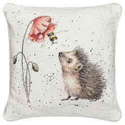 'Awakening' Hedgehog Square Cushion>Wrendale Fashion