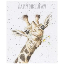 'Birthday Flowers' Giraffe Birthday Card>Wrendale Cheap