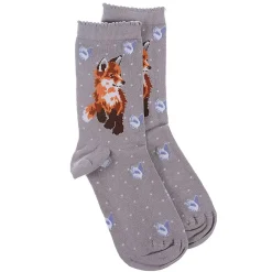 'Born To Be Wild' Purple Fox Women's Bamboo Socks>Wrendale Cheap