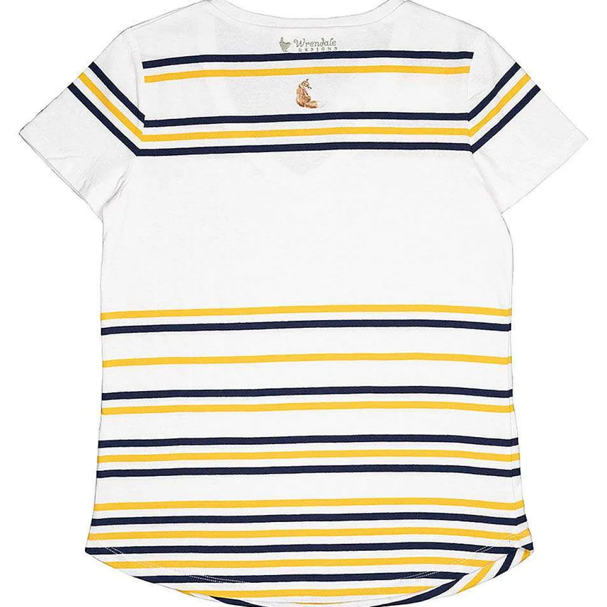 'Born To Be Wild' Fox Striped Cotton T-Shirt>Wrendale Fashion