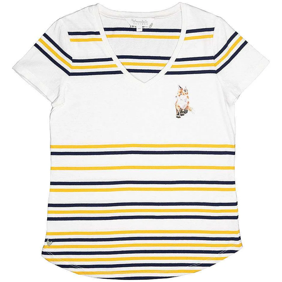 'Born To Be Wild' Fox Striped Cotton T-Shirt>Wrendale Fashion