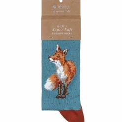 Bright Eyed And Bushy Tailed Fox Men's Bamboo Socks>Wrendale Shop