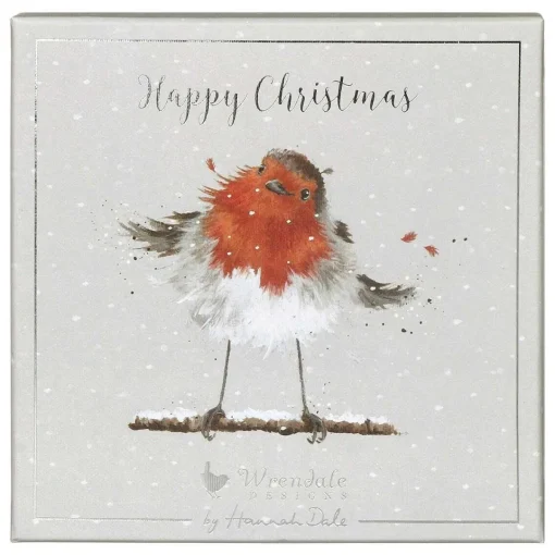 'Christmas Robin' Set Of 8 Luxury Boxed Christmas Cards>Wrendale Flash Sale