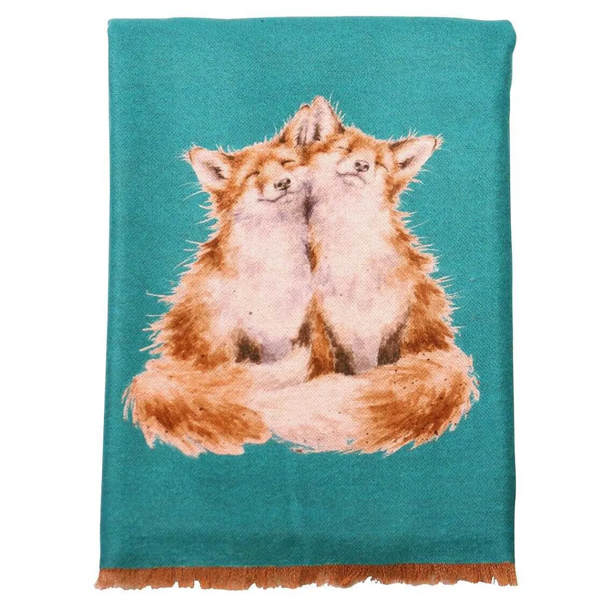 'Contentment' Foxes Winter Scarf>Wrendale Discount