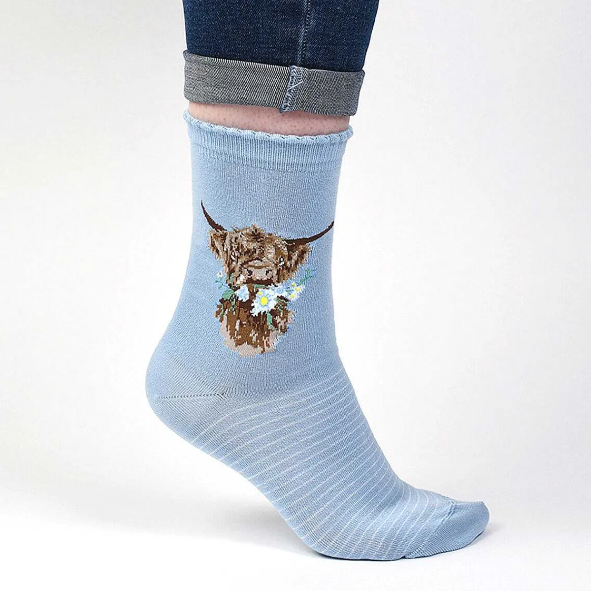 'Daisy Coo' Blue Cow Women's Bamboo Socks>Wrendale Hot